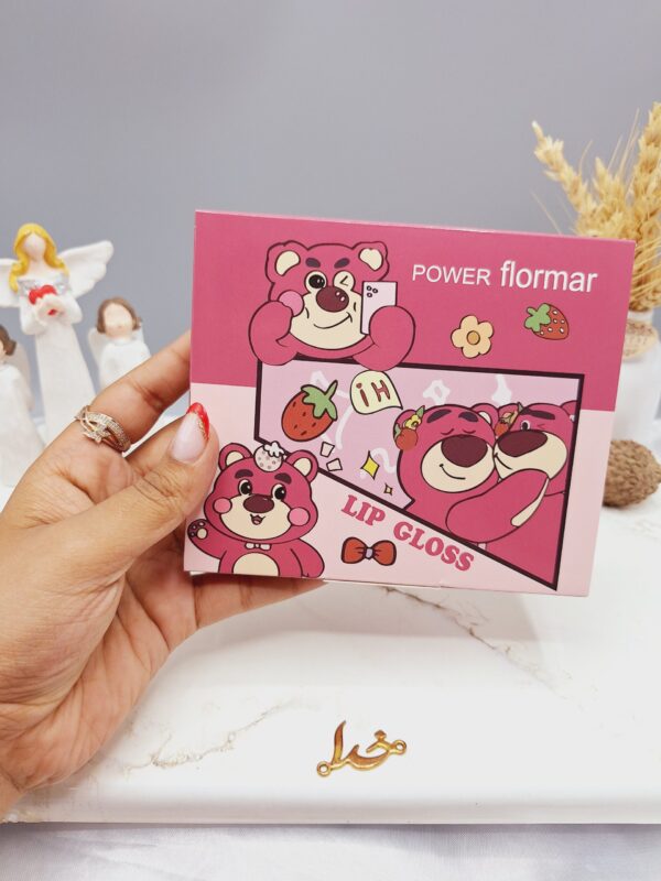 پک 6 تایی لیپ گلاس شاین دار خرس عاشق برند POWER flormar کد 1018